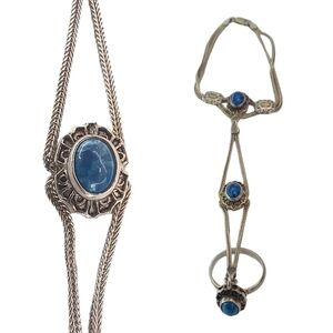 Vintage Silver and Blue Stone Bracelet